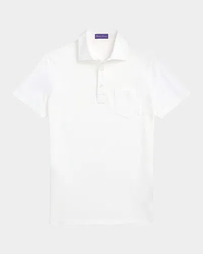 Ralph Lauren Men's Custom Slim Pique Polo Shirt In White