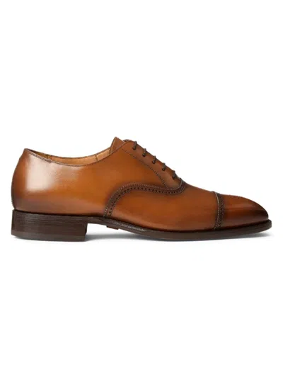 Ralph Lauren Men's Denver Ii Brogue Leather Oxfords In Tan