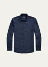Ralph Lauren Linen Long-sleeve Shirt In Blue