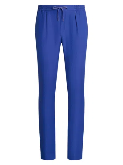 Ralph Lauren Purple Label Men's Dorset Silk-linen Trousers In Offshore Blue