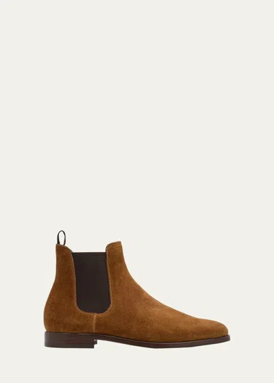 Ralph Lauren Grantly Calf-suede Chelsea Boot In Cacao