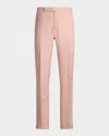 Ralph Lauren Gregory Hand-tailored Silk-linen Trouser In Pink