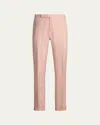Ralph Lauren Gregory Hand-tailored Silk-linen Trouser In Pink