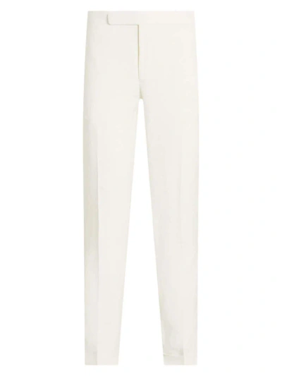 Ralph Lauren Purple Label Men's Gregory Silk & Linen-blend Trousers In White