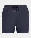 Ralph Lauren Purple Label Hand Tailored Drawstring Linen Shorts In Cream
