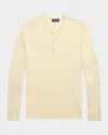 Ralph Lauren Men's Interlock Henley Shirt In Cream