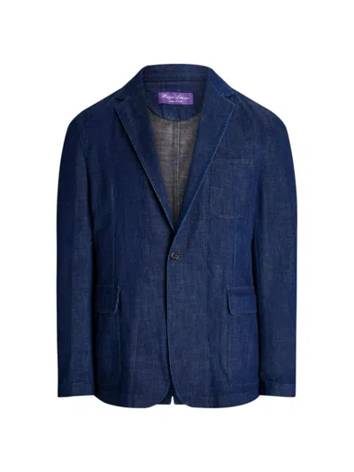 Ralph Lauren Purple Label Men's Kent Hand-tailored Denim Suit Jacket In Navy