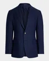 Ralph Lauren Purple Label Classic Single Breasted Linen Sport Coat In Navy