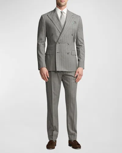 Ralph Lauren Men's Kent Hand-tailored Pinstripe Wool Suit In Grey