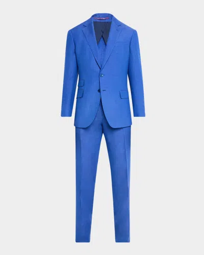 Ralph Lauren Men's Kent Hand-tailored Silk-linen Sport Coat In Blue