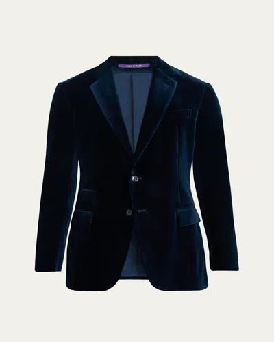 Ralph Lauren Men's Kent Hand-tailored Velvet Dinner Jacket In Burgundy
