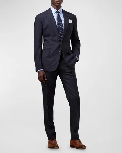 Ralph Lauren Kent Hand-tailored Nailhead Suit In Navy Grey