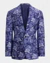 Ralph Lauren Silk Paisley Kent Blazer In Navy Tonal