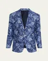 Ralph Lauren Silk Paisley Kent Blazer In Navy Tonal