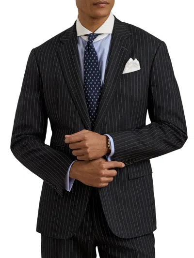 Ralph Lauren Purple Label Men's Kent Pinstriped Wool Suit In Dark Grey Cream
