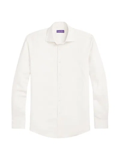 Ralph Lauren Purple Label Men's Linen & Silk-blend Button-front Shirt In Cream