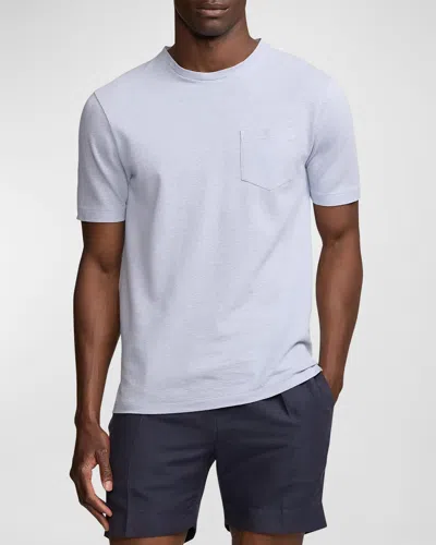 Ralph Lauren Men's Linen-cotton Piqué Pocket T-shirt In Blue