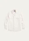 Ralph Lauren Men's Chino Twill Casual Button-down Shirt In Parchment Cream