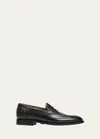 Ralph Lauren Meegan Calfskin Penny Loafer In Black