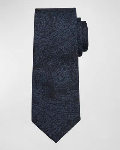 RALPH LAUREN PURPLE LABEL MEN'S PAISLEY CASHMERE AND SILK TIE