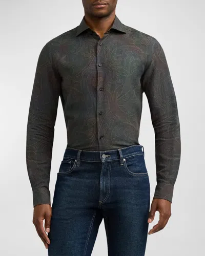 Ralph Lauren Men's Paisley Linen-silk Sport Shirt In Multi