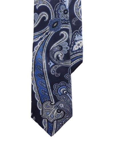 Ralph Lauren Purple Label Men's Paisley Silk Tie In Blue
