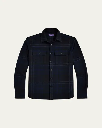 RALPH LAUREN MEN'S PLAID WOOL-BLEND SHIRT