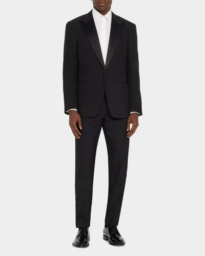 Ralph Lauren Purple Label Men's Tailored Wool Barathea Tuxedo In Black