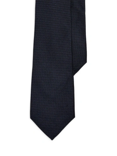 Ralph Lauren Purple Label Men's Silk-linen Woven Tie In Blue