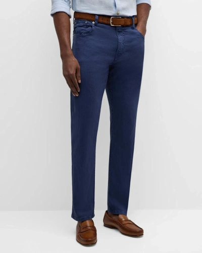 Ralph Lauren Purple Label Men's Slim Fit Stretch Linen-cotton Jeans In Islnd Indg