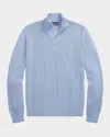 Ralph Lauren Men's Textured Quarter-zip Sweater In Blue