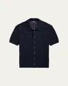 Ralph Lauren Textured Cotton Short-sleeve Cardigan In Navy
