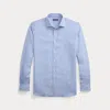 Ralph Lauren Micro-houndstooth Linen Shirt In Cornflower Blue/white