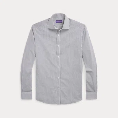 Ralph Lauren Purple Label Mini-bengal-stripe Shirt In Grey