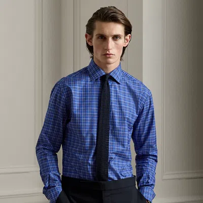 Ralph Lauren Mini-plaid Shirt In Blue