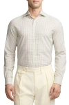 Ralph Lauren Purple Label Tattersall Plaid Brushed Cotton Button-up Shirt In Light Mel Grey Cream