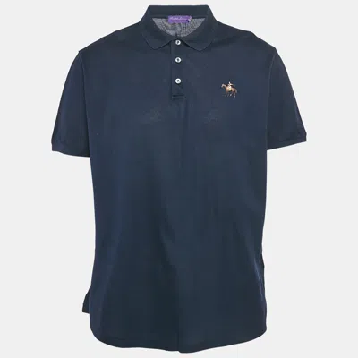 Pre-owned Ralph Lauren Navy Blue Cotton Pique Polo T-shirt Xxl