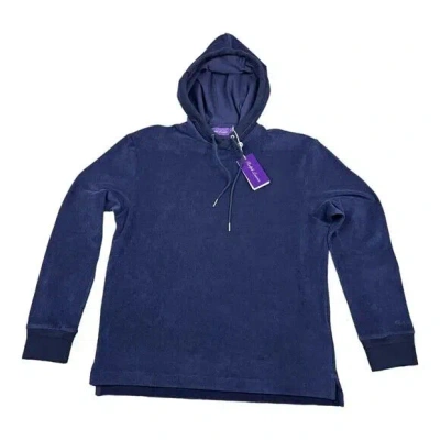 Pre-owned Ralph Lauren Purple Label Navy Terry Cloth Hoodie Sz. Xl $495 In Blue