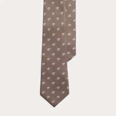 Ralph Lauren Purple Label Neat Cashmere-silk Tie In Brown