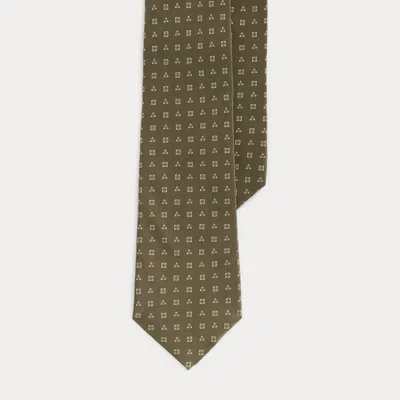 Ralph Lauren Neat Silk Crepe Tie In Sage