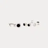 Ralph Lauren Onyx Cuff Link & Stud Set In Silver