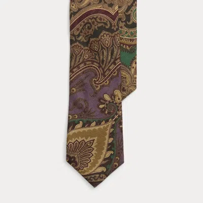 Ralph Lauren Paisley Cashmere-silk Tie In Taupe Multi