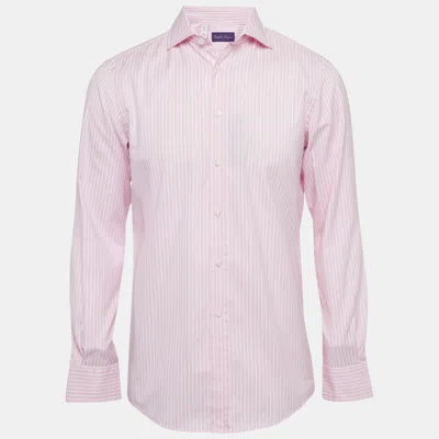 Pre-owned Ralph Lauren Purple Label Pink Striped Cotton Shirt S