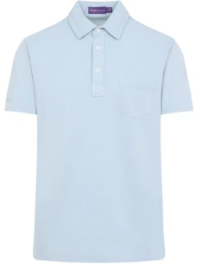 Ralph Lauren X Purple Label Blue Short-sleeved Polo Shirt In Lightblue