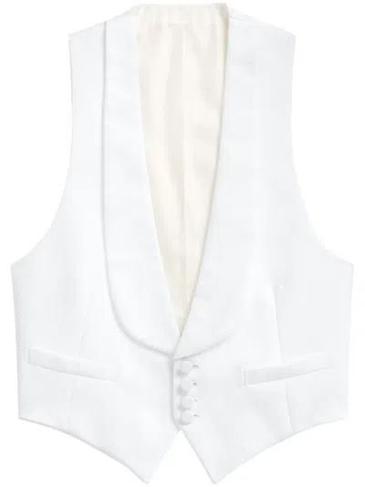 Ralph Lauren Piqué-weave Waistcoat In White
