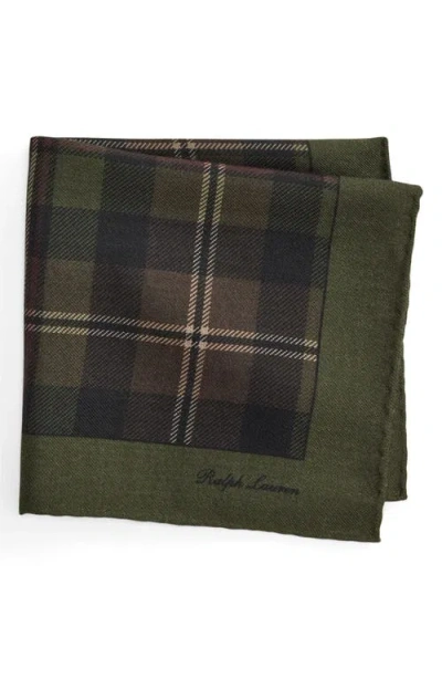 Ralph Lauren Purple Label Plaid Cashmere & Silk Pocket Square In Multi