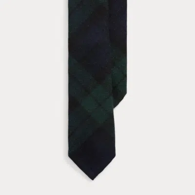 Ralph Lauren Purple Label Plaid Cashmere Tie In Black