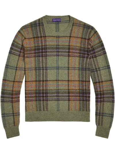 Ralph Lauren Plaid Sweater In Green