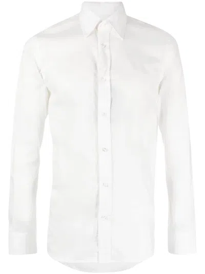 Ralph Lauren Plain Long-sleeve Cotton Shirt In Weiss