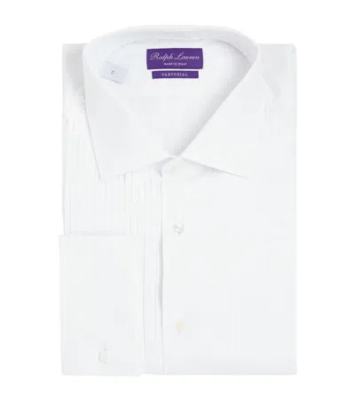 Ralph Lauren Pleated Tuxedo Shirt In White